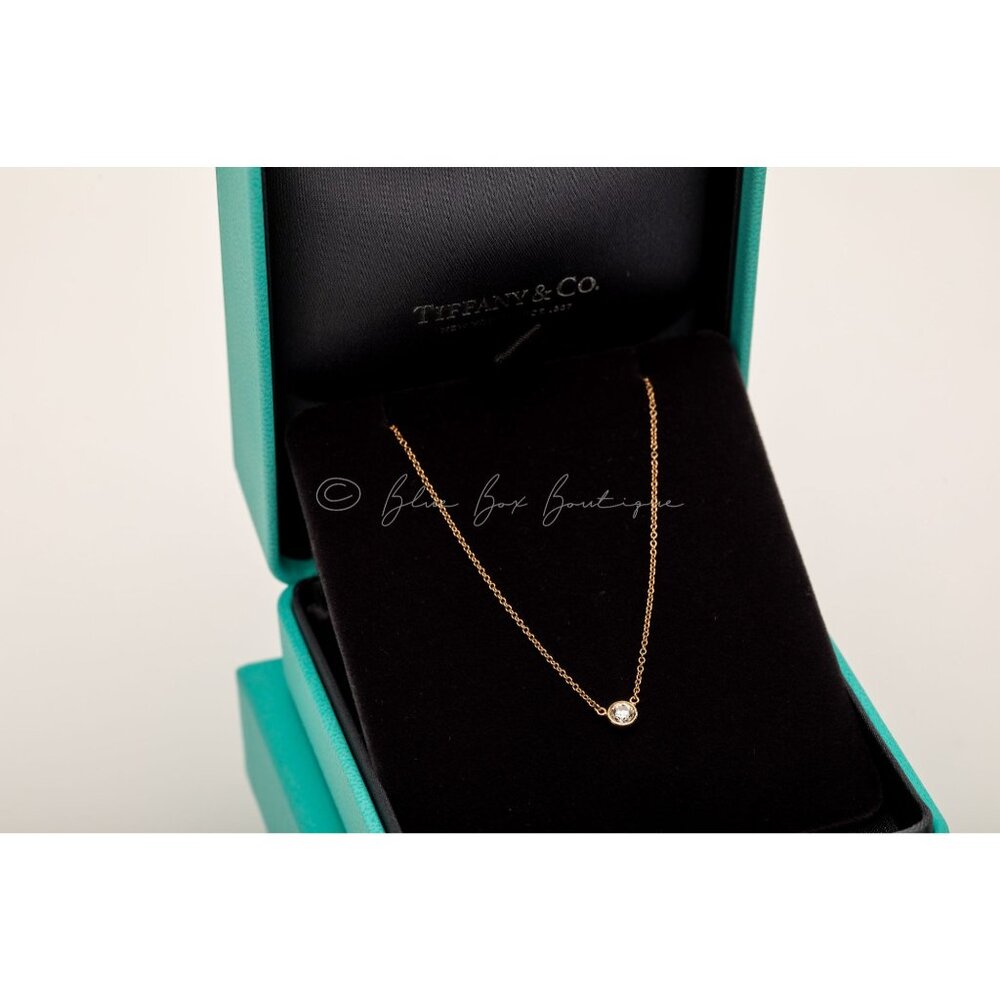 Tiffany & Co. Elsa Peretti “Diamonds By The Yard” Necklace 18k Yellow Gold 0.30 - Picture 3 of 10